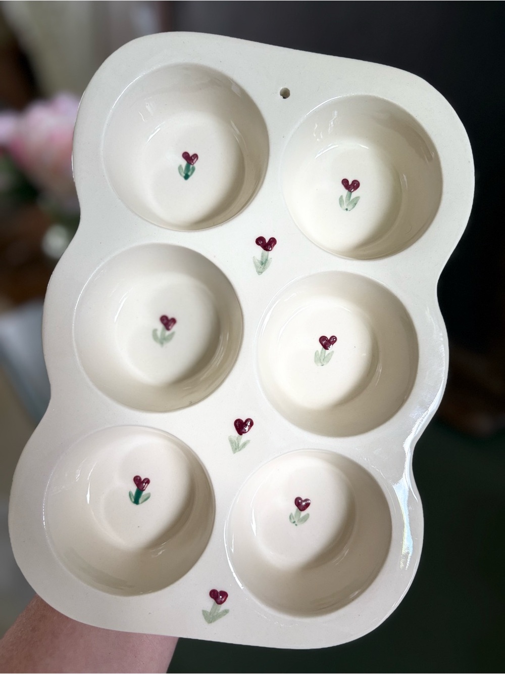 Vintage Hartstone Stoneware Muffin Pan Provincial Posy Design